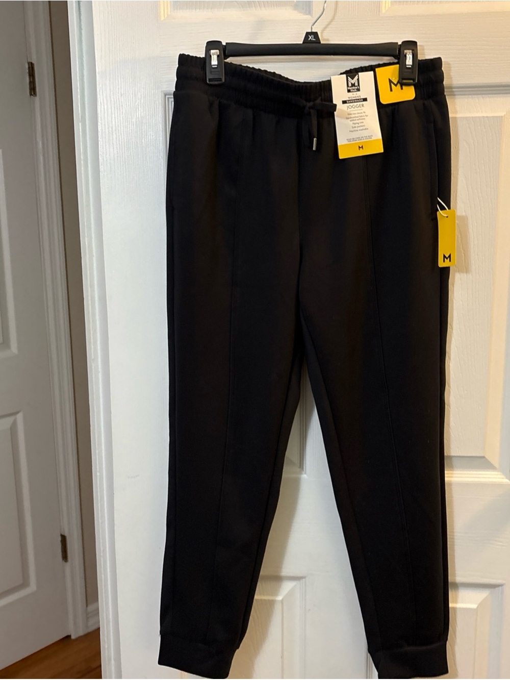Women's Black Jogger Pants with Elastic Waist and Drawstring